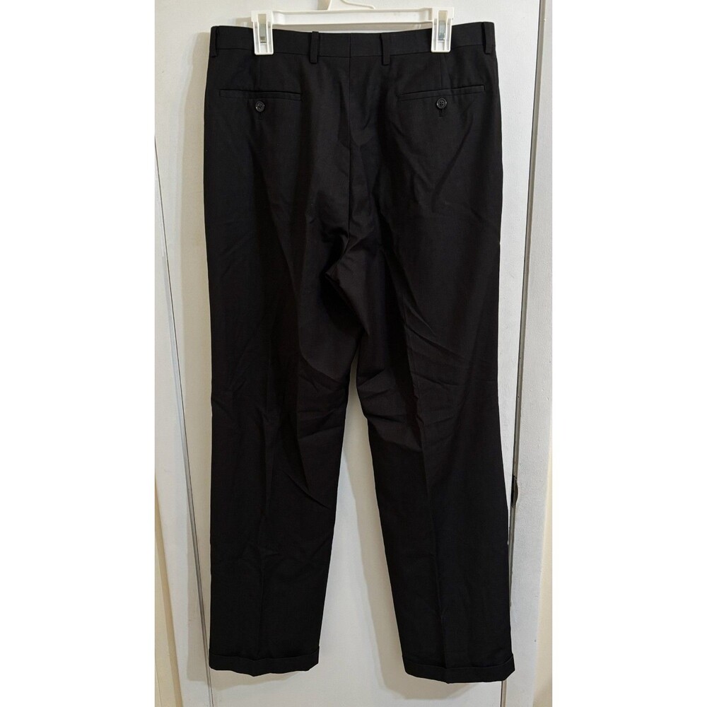 Men's Van Heusen Dress Pants P34L x 34L Black - Picture 2 of 5